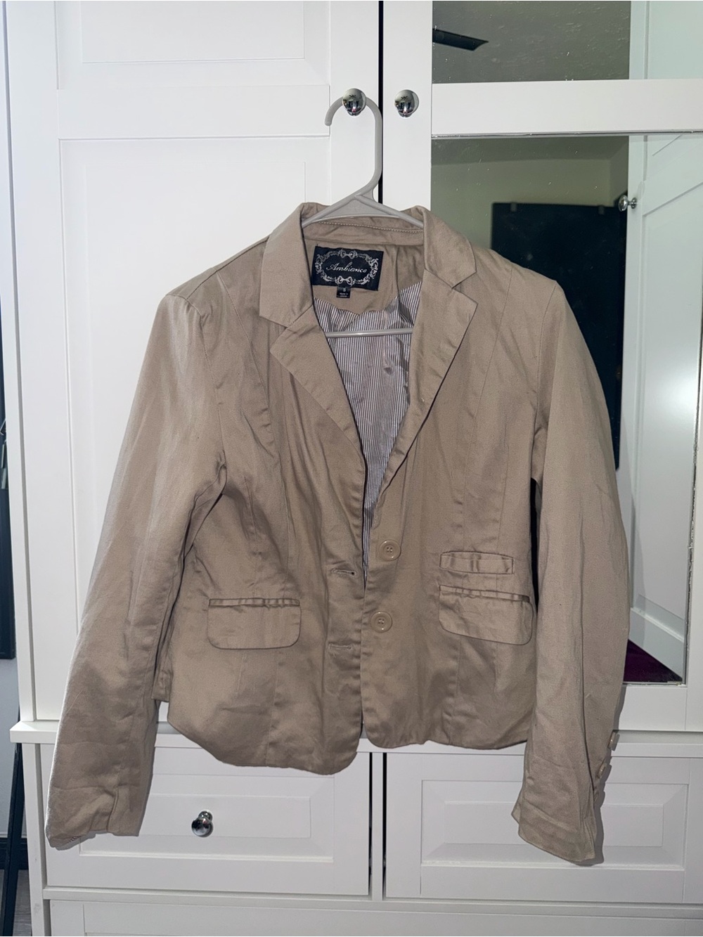 Ambiance Women's Tan Tailored Blazer Jacket